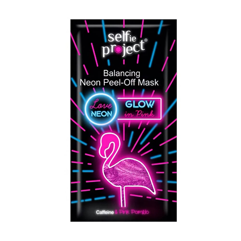 Балансувальна маска для обличчя Selfie Project Balancing Neon Peel-Off Mask Glow In Pink, 10 мл